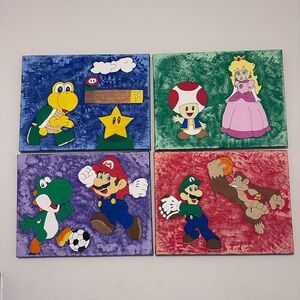 Super Mario Themed Canvas Art Set